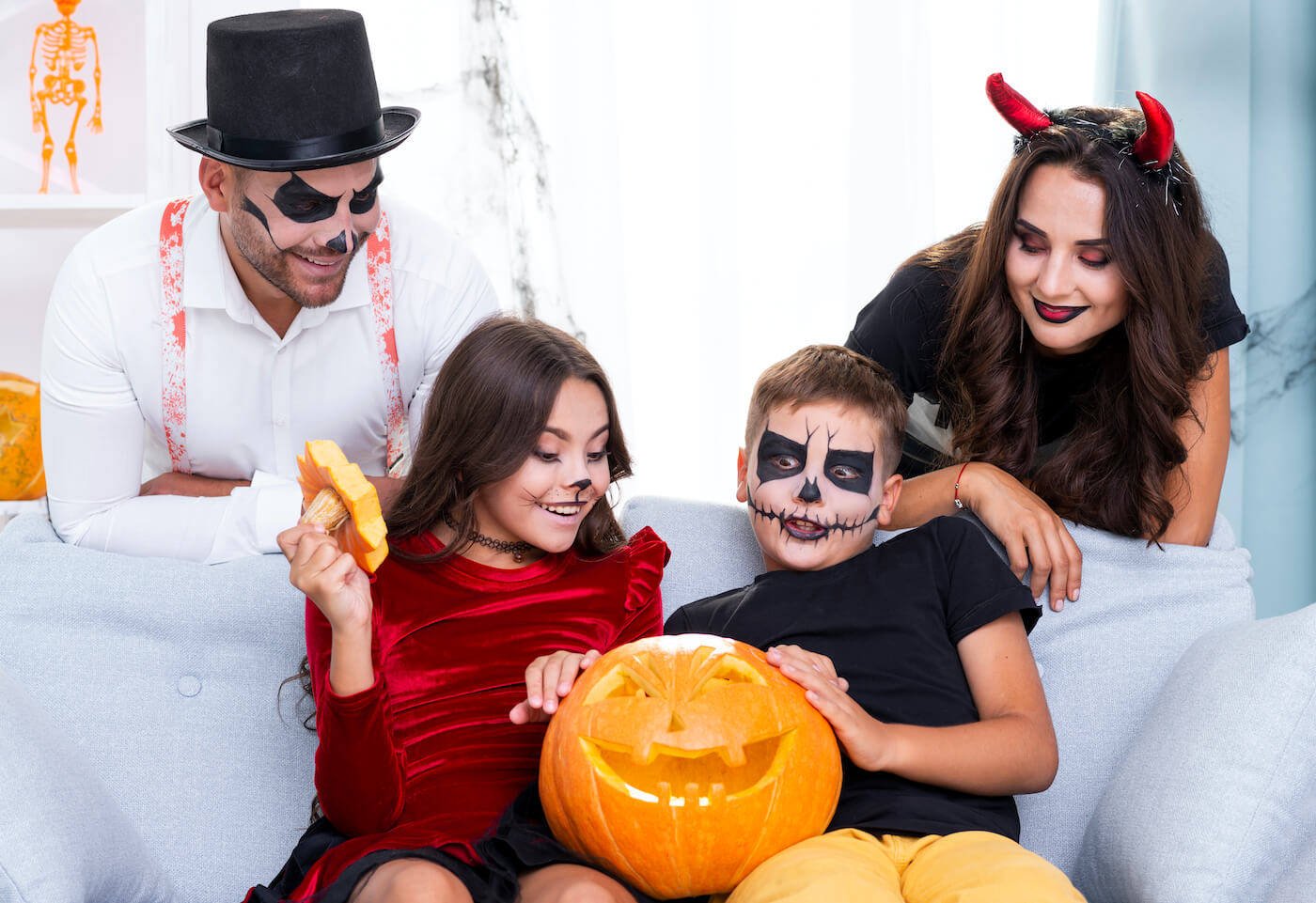 familia halloween viaje